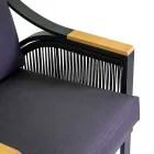 Living Room Made of Aluminum with Brazilian Teak Armrests - Diary Viadurini