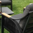 Living Room Made of Aluminum with Brazilian Teak Armrests - Diary Viadurini