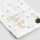 White or Black Linen Drip Tray with Embroidery and Crystals 2 Pieces - Salvino Viadurini