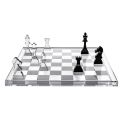 Designer Plexiglass Chessboard and Checkers Set with Drawer Made in Italy - Elora