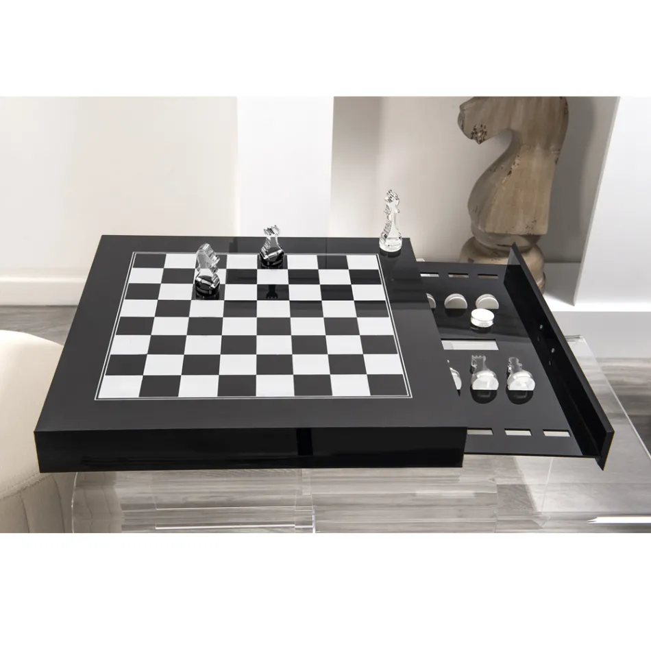 Chessboard for Chess and Design Checkers in Plexiglass Made in Italy - Chess Viadurini