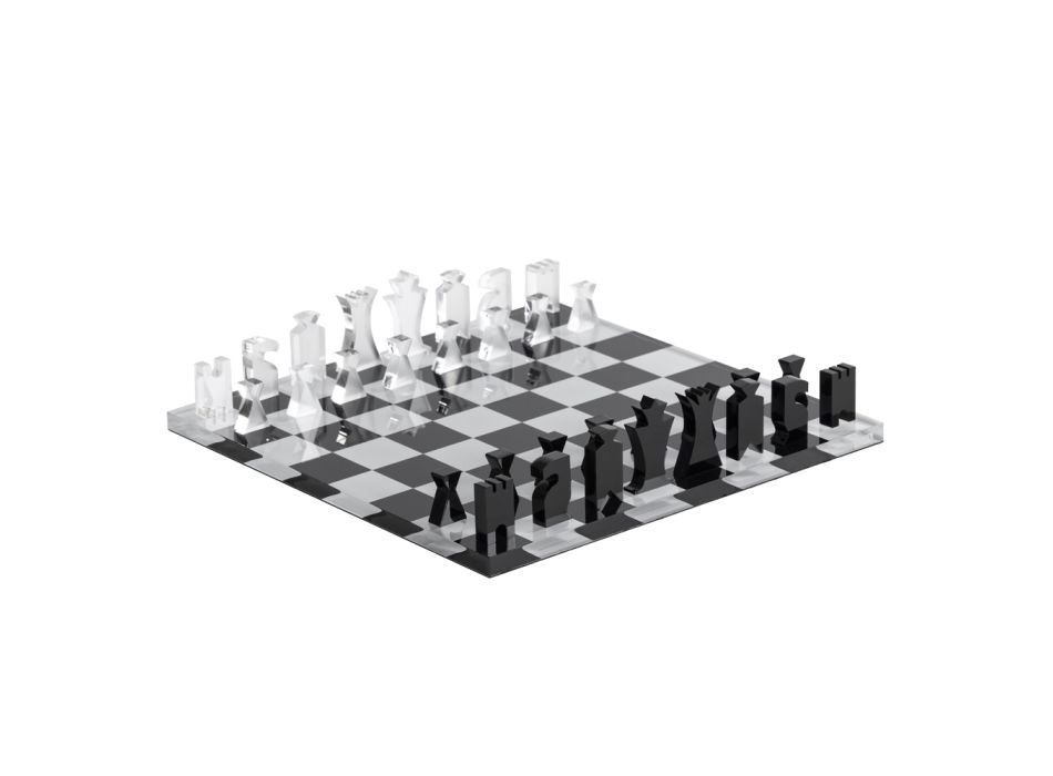 Chessboard for Chess and Lady in Acrylic Crystal Made in Italy - Smanto