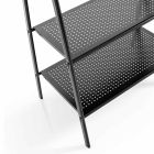 Ladder Coat Hanger with Rod and 2 Shelves in Matt Black Painted Metal - Lupine Viadurini