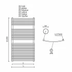 Vertical Design Hydraulic Bathroom Towel Warmer in Steel 1013 W - Griffin Viadurini