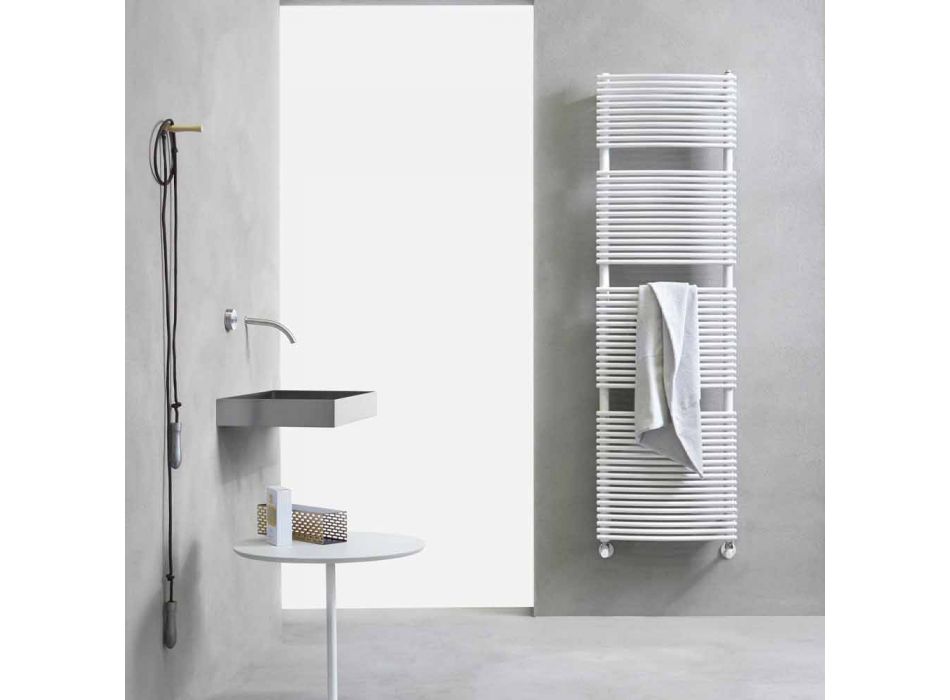 Vertical Design Hydraulic Bathroom Towel Warmer in Steel 1013 W - Griffin Viadurini