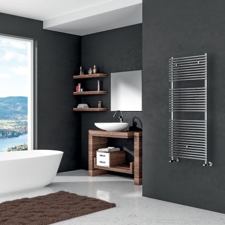 Tubular Chrome Towel Warmer Up to 1050 Watt Made in Italy - Benji Viadurini
