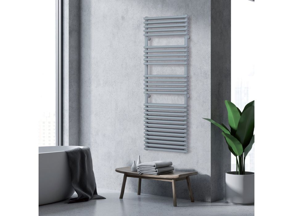 Electric Towel Warmer with 4 Series of Horizontal Elements Made in Italy - Meringue Viadurini