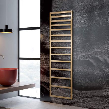 Electric Towel Warmer with Simple Lines in Steel Made in Italy - Pistachio Viadurini