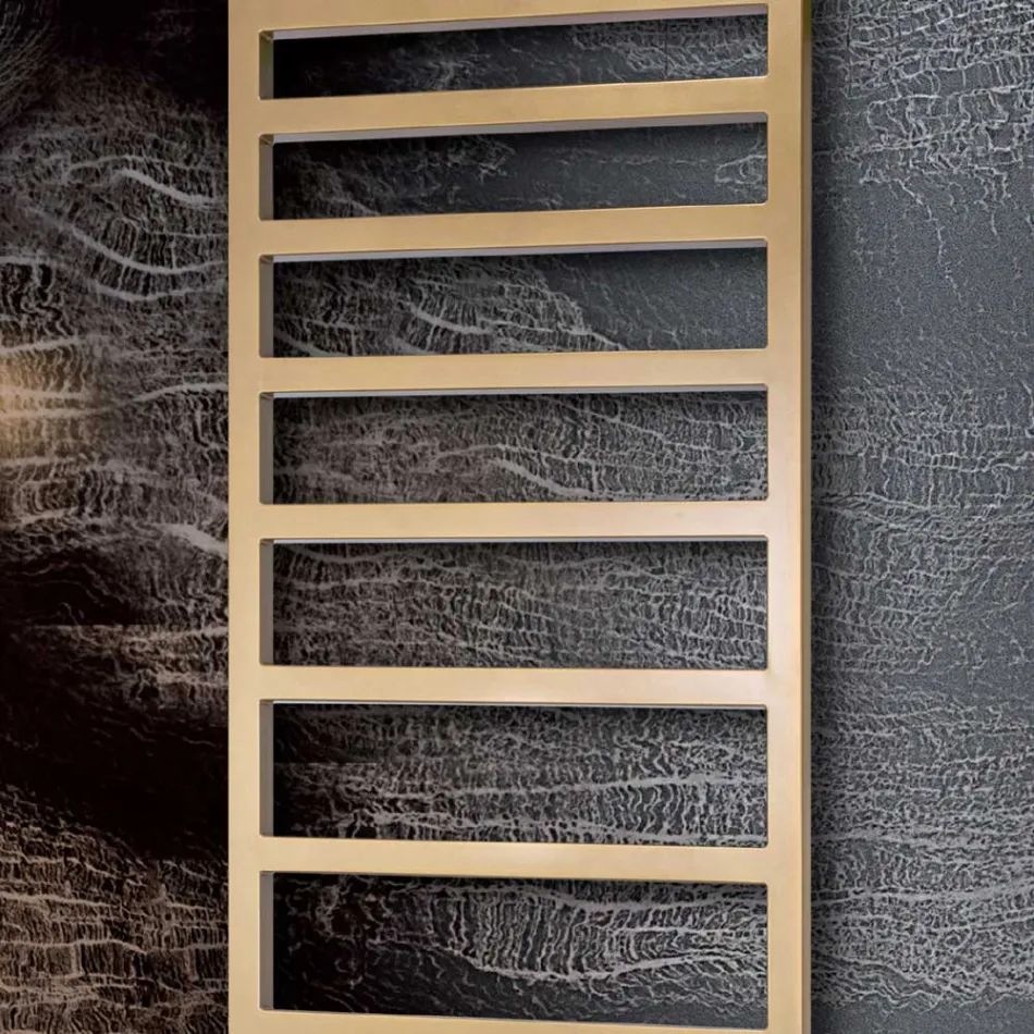 Electric Towel Warmer with Simple Lines in Steel Made in Italy - Pistachio Viadurini