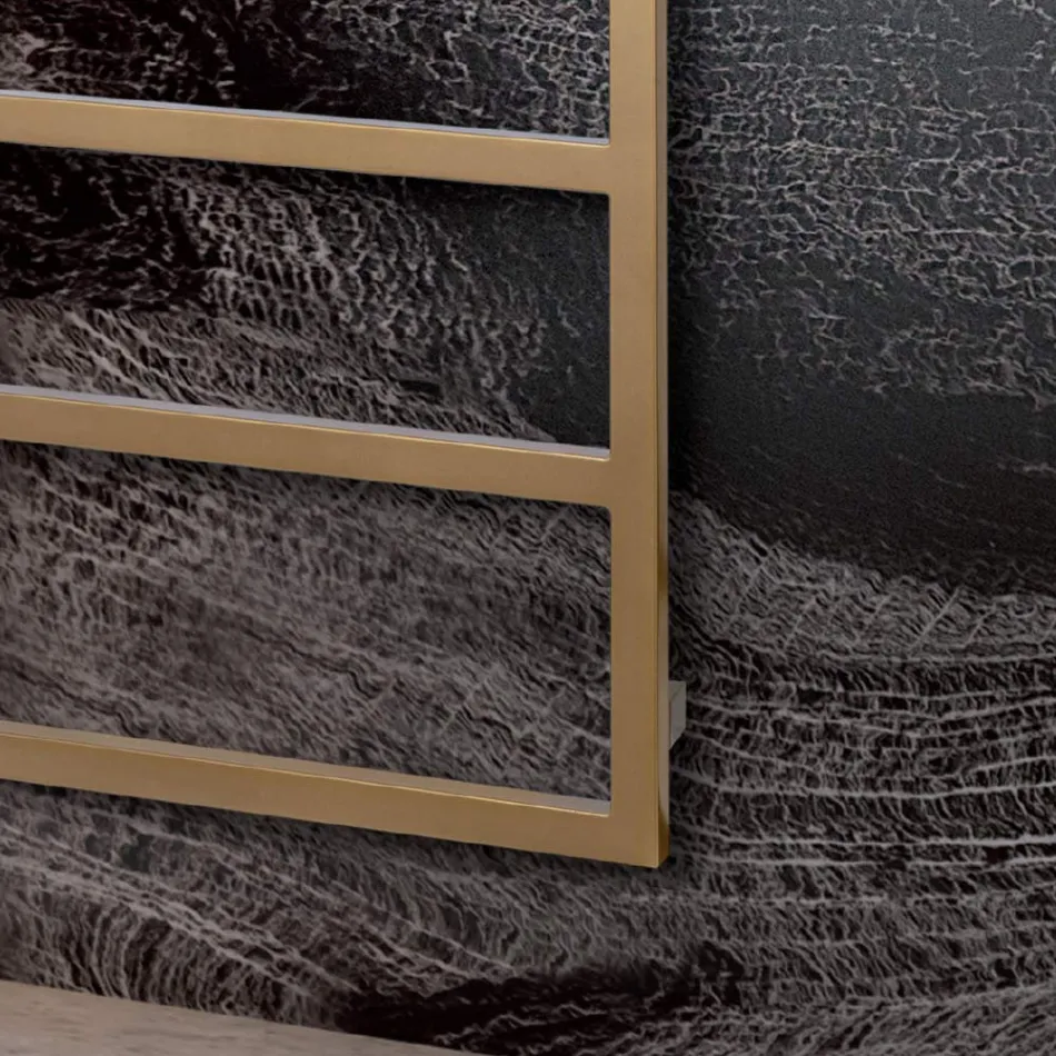 Electric Towel Warmer with Simple Lines in Steel Made in Italy - Pistachio Viadurini