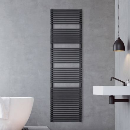 Electric Towel Warmer in Steel with Jet Black Finish Made in Italy - Brownies Viadurini