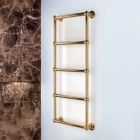 Electric Towel Warmer in Brass with Connection Spheres Made in Italy - Ricotta Viadurini