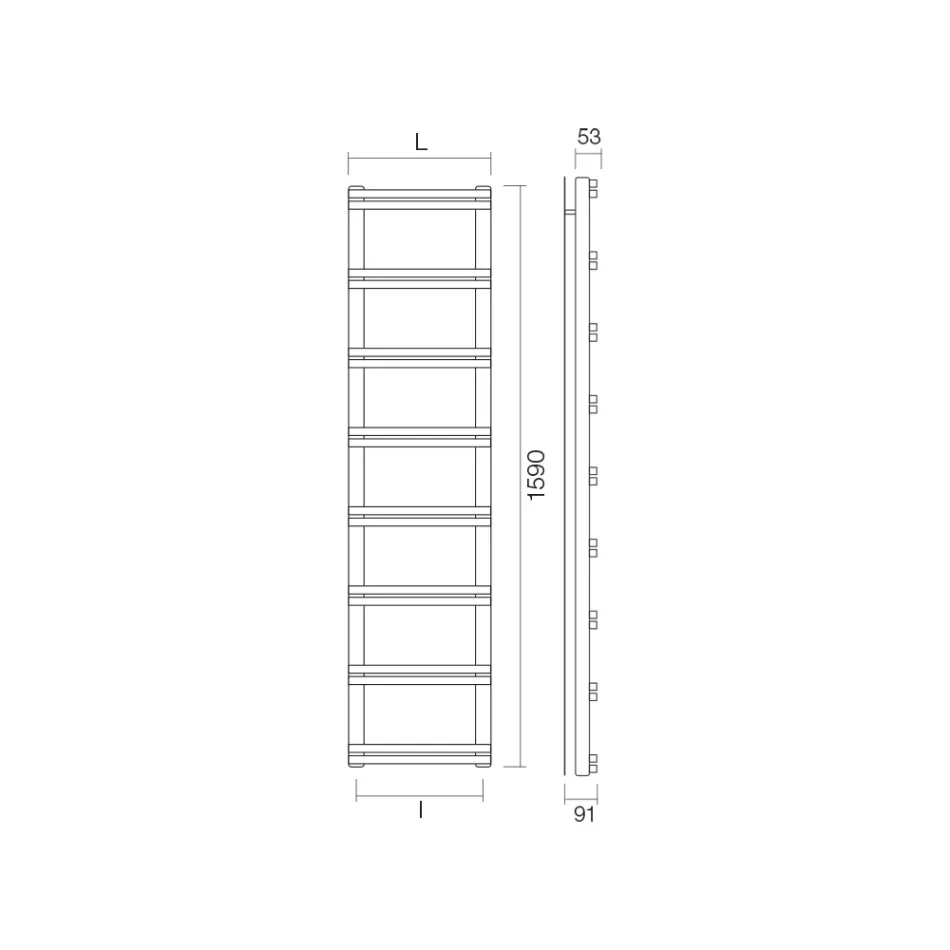 Hydraulic towel warmer with vertical collectors Made in Italy - Ginger Viadurini