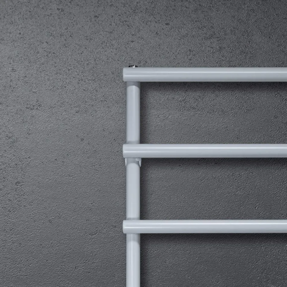 Hydraulic Towel Warmer with Circular Elements Made in Italy - Strawberry Viadurini