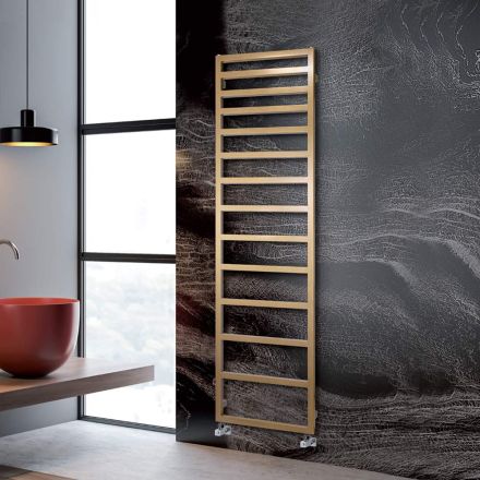 Hydraulic Towel Warmer with Simple Lines in Steel Made in Italy - Pistachio Viadurini