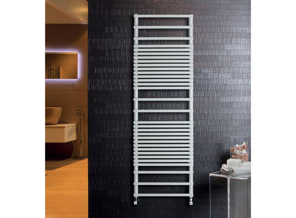 Hydraulic Towel Warmer with Carbon Steel Structure Made in Italy - Cream Viadurini