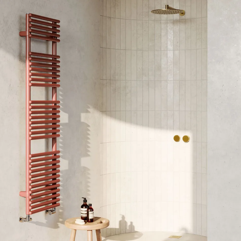 Hydraulic Towel Warmer in Carbon Steel Rust Made in Italy - Coccola Viadurini