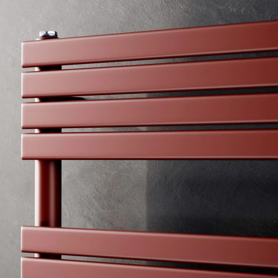 Hydraulic Towel Warmer in Carbon Steel Rust Matt Made in Italy - Fiaccole Viadurini