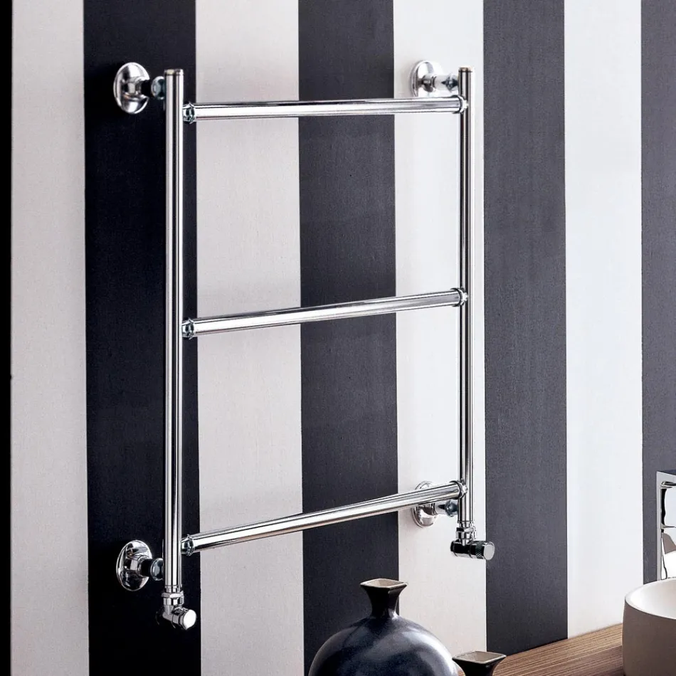 Hydraulic Towel Warmer in Steel Chrome Finish Made in Italy - Gaia Viadurini