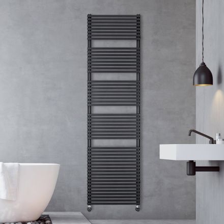 Brownies Hydraulic Steel Towel Warmer with Jet Black Finish Made in Italy Viadurini