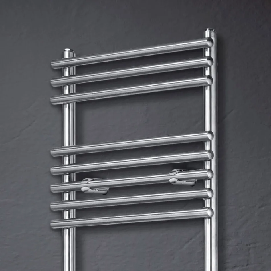 Hydraulic Towel Warmer in Steel Satin Finish Made in Italy - Peel Viadurini