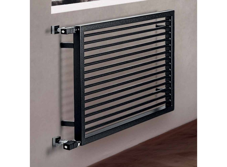 Horizontal Hydraulic Towel Warmer in Graphite Steel - Shadow by Scirocco Viadurini
