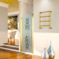 Design and modern hydraulic towel warmer in brass Scirocco H Caterina
