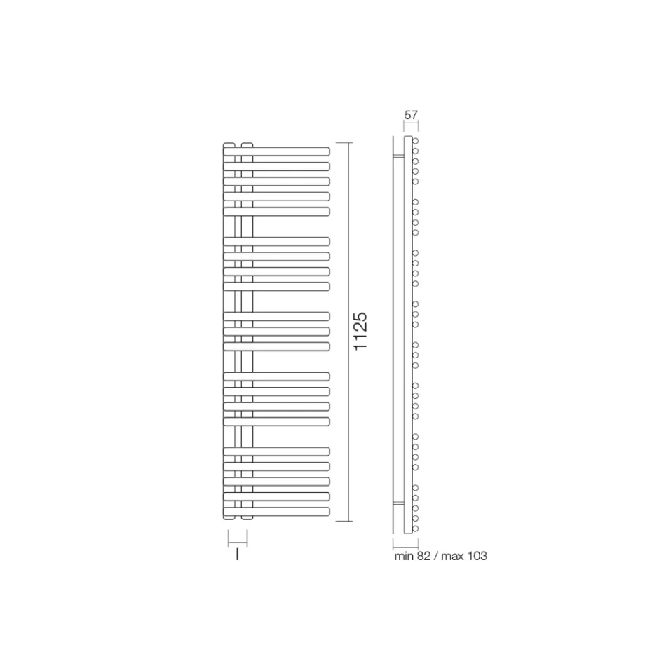 Mixed Towel Warmer in Carbon Steel Made in Italy - Cherries Viadurini