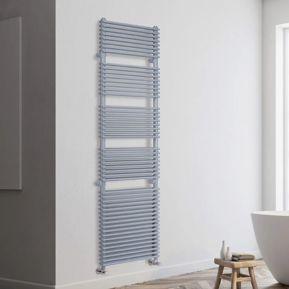 Mixed Steel Towel Warmer with Aluminum Finish Made in Italy - Brioches Viadurini