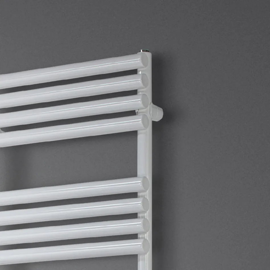 Mixed Towel Warmer in Steel Pure White Finish Made in Italy - Lemon Viadurini