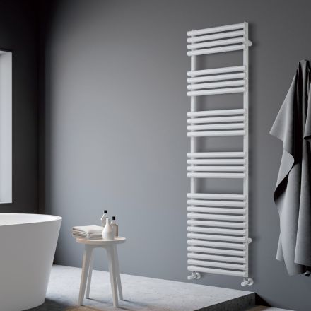 Mixed Towel Warmer in Steel Pure White Finish Made in Italy - Lemon Viadurini