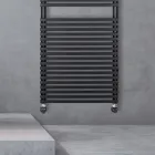 Mixed Towel Warmer in Steel Jet Black Finish Made in Italy - Brownies Viadurini