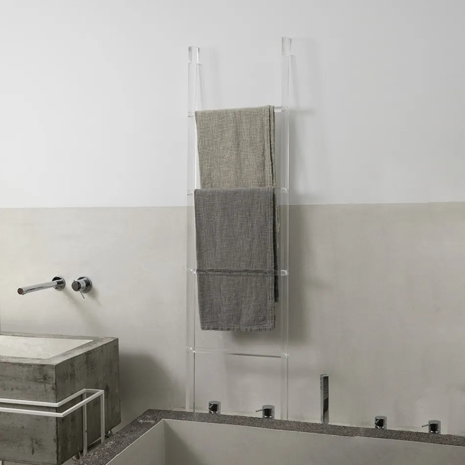 Transparent Acrylic Crystal Bathroom Towel Holder Ladder - Smart Viadurini