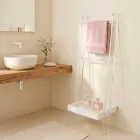 White Plexiglass Towel Ladder Made in Italy - Jamira Viadurini