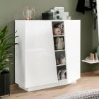 2-Door Shoe Cabinet in Sustainable White or Slate Melamine Wood - Joris Viadurini