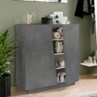 2-Door Shoe Cabinet in Sustainable White or Slate Melamine Wood - Joris Viadurini