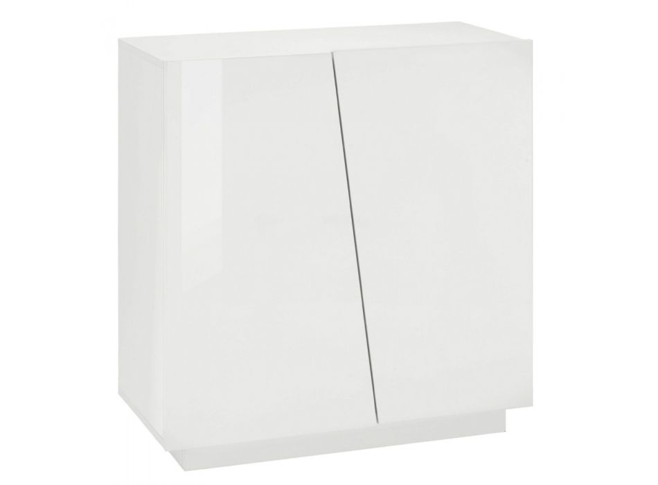 2-Door Shoe Cabinet in Sustainable White or Slate Melamine Wood - Joris