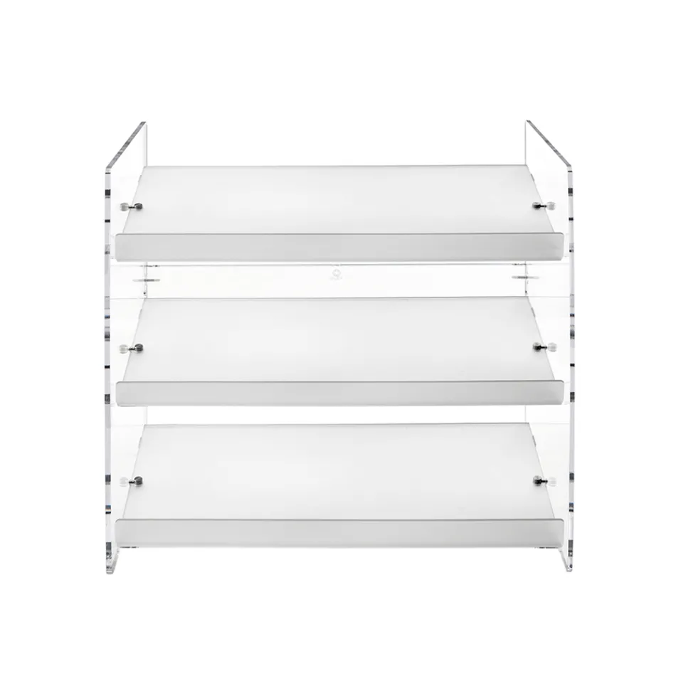 Nerina 3-Tier Shoe Rack in Transparent Plexiglass, Made in Italy Viadurini