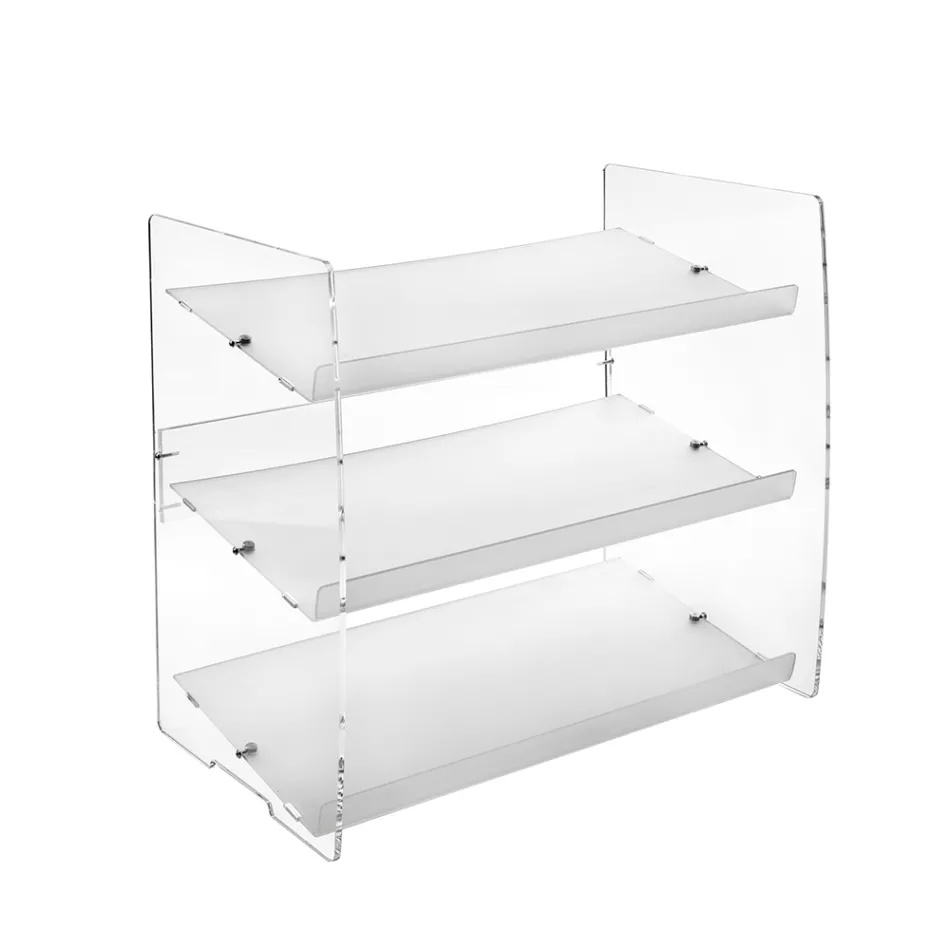 Nerina 3-Tier Shoe Rack in Transparent Plexiglass, Made in Italy Viadurini