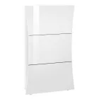 Shoe Cabinet with 3 Doors in Arched Glossy White Lacquered Wood - Sabine Viadurini