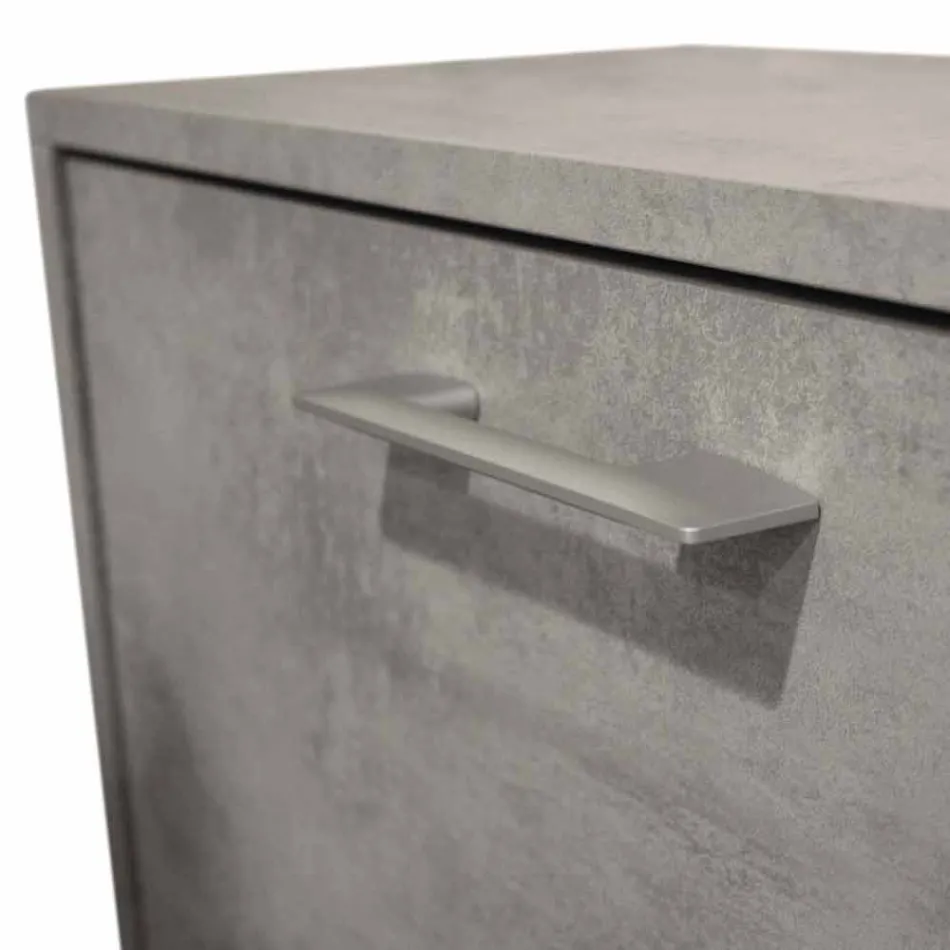 Double row flap shoe cabinet in Cleaf Senis cement melamine Viadurini