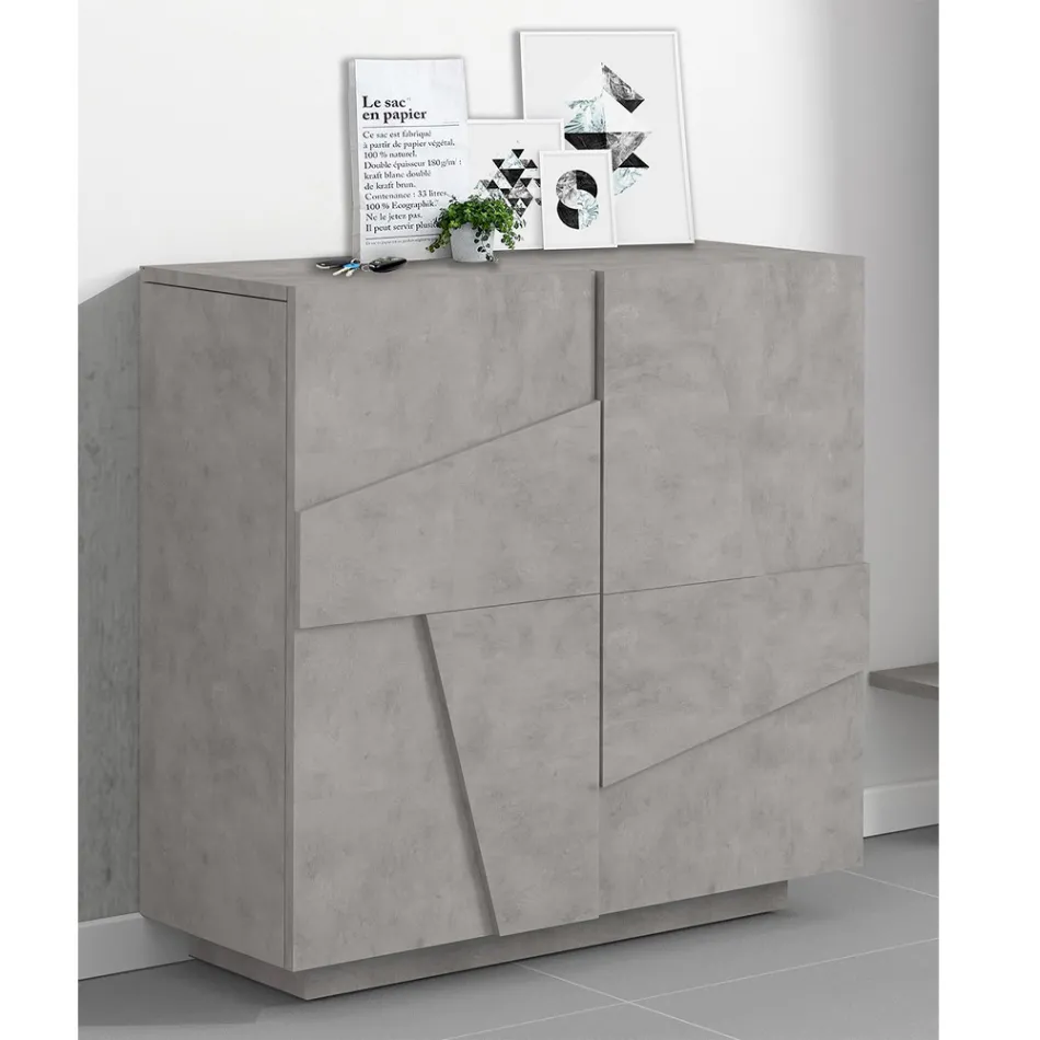 High or Low Shoe Rack in Sustainable Wood Design with 2 or 4 Doors - Fjona Viadurini