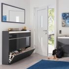 Shoe Cabinet White or Anthracite 3 Doors Sustainable Wood Design - Emanuelito Viadurini