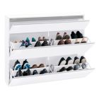 Shoe Cabinet White or Anthracite 3 Doors Sustainable Wood Design - Emanuelito Viadurini