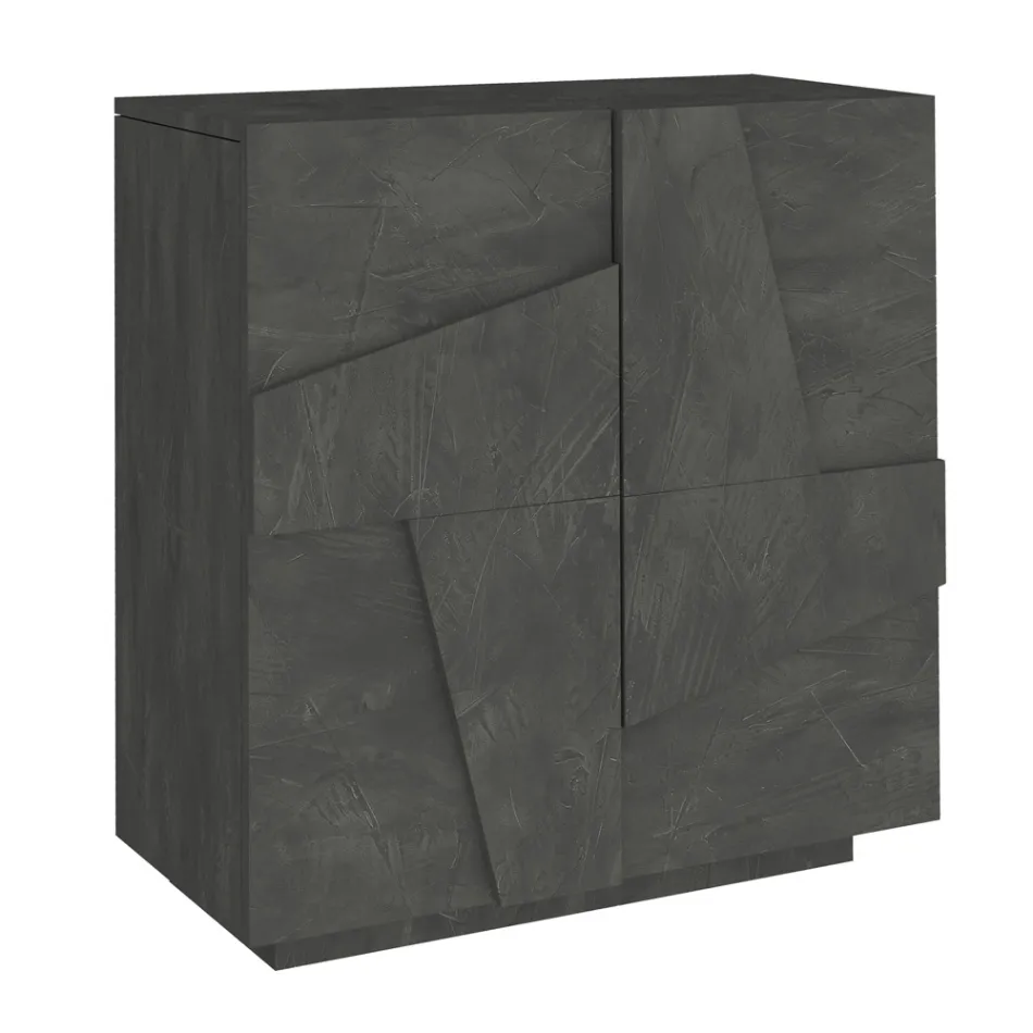 Indoor Shoe Cabinet with 2 Melamine Doors Made in Italy - Naditza Viadurini