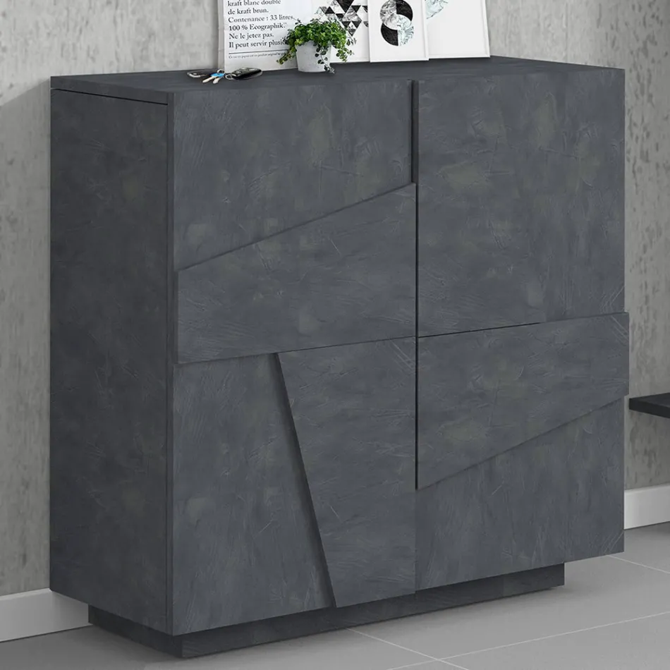 Indoor Shoe Cabinet with 2 Melamine Doors Made in Italy - Naditza Viadurini