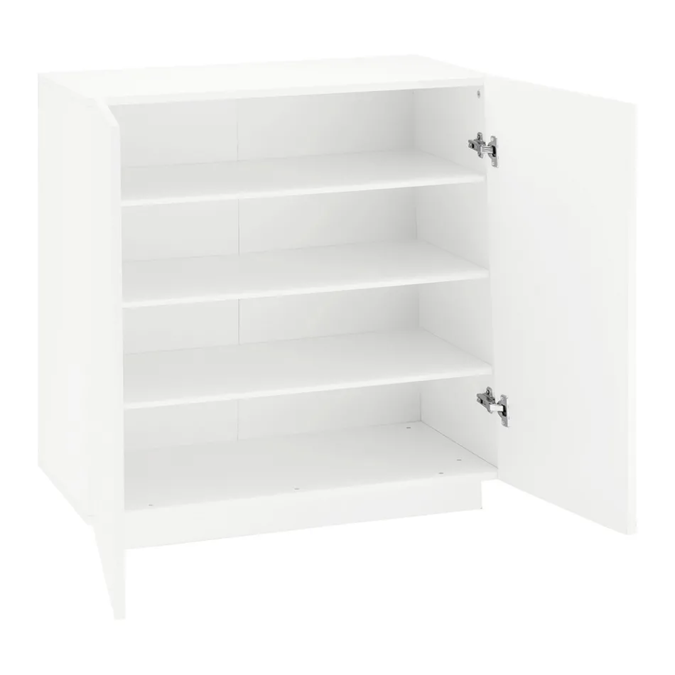 Shoe Cabinet for Living Room with 2 Doors in Melamine Made in Italy - Popilio Viadurini