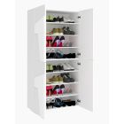 Indoor Melamine Shoe Cabinet with 4 Doors Made in Italy - Naditza Viadurini