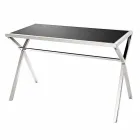 Design desk in steel and glossy black glass L120xH75cm Millon Viadurini