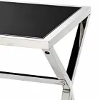 Design desk in steel and glossy black glass L120xH75cm Millon Viadurini